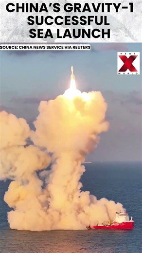 #viralshorts China Launches Gravity-1 Rocket From Sea, Sends 9 Satellites Into Orbit | NewsX World