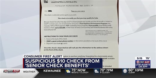CONSUMER FIRST ALERT: The check is in the mail