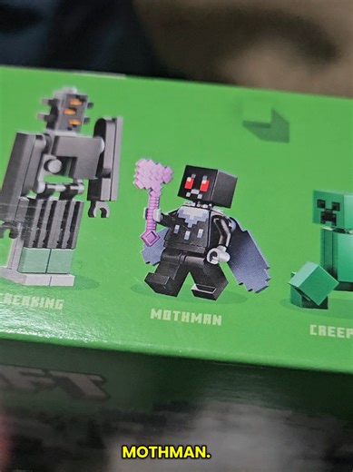I did not know this Mothman/Minecraft lego crossover existed, but I'm not sour about it. 10/10 #lego #mothman #creeper #minecraft #boymom