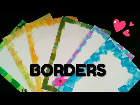 Borders For School Projects | New Technique Using Poster colours And Sponge | Attractive and Simple