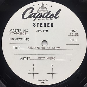 Matt Monro - Here's To My Lady