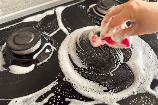 Did you know the best way to clean your hob is with a car ice scraper? It'll save you time - Netmums