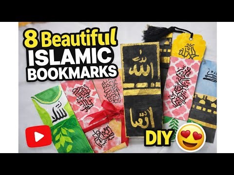 8 Beautiful Islamic Bookmarks DIY | Easy Arabic Calligraphy Bookmark Ideas | Handmade Islamic Art