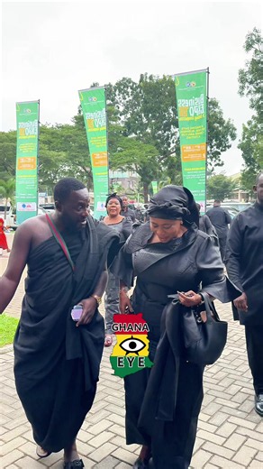 Live Updates: Hon. Kate Gyamfua has arrived at the funeral ceremony of the late Mrs. Alice Serwah Manu, joining family, friends, and mourners to pay their final respects. #ghanaeye #viralvideo #trending #fyp #news