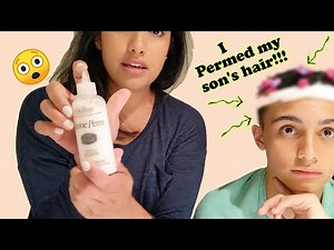 I permed my son's hair! How to get curly hair for men!