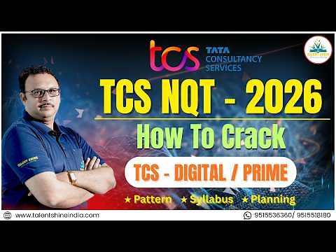 TCS NQT - 2026 , Pattern, Syllabus, Planning & Preparation