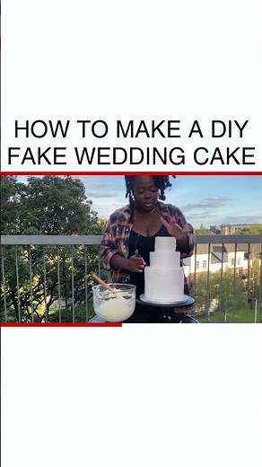 Create a Stunning DIY Fake Wedding Cake #WeddingHacks #DIYBaking