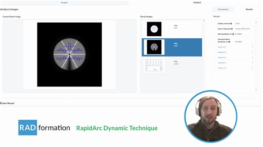 New to RadMachine’s Image Analysis workspace: Automated VMAT Dose Rate and Collimator Speed Testing for Varian’s RapidArc Dynamic delivery! Watch this quick overview from Alex Pegram, Product Manager of RadMachine. Request a time to see an in-depth walkthrough: https://bit.ly/4pK0EQV | Radformation