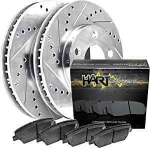 Hart Brakes Rear Brakes and Rotors Kit |Rear Brake Pads| Brake Rotors and Pads| Ceramic Brake Pads and Rotors |fits 1988-1996 Chevrolet Corvette