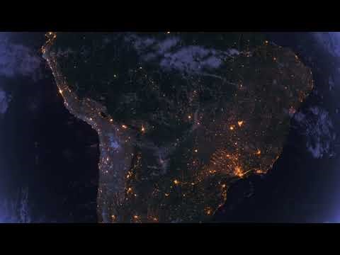 South America from Space at Night | 4K Earth Orbit Flyover Animation | Free Stock Footage