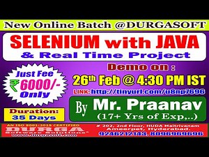 SELENIUM with JAVA Online Training @ DURGASOFT