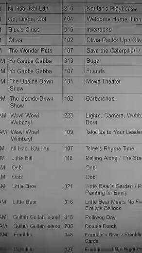 Nick Jr. Schedule November 2011 on Toonzone