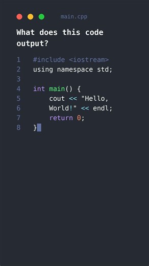 C++ Tutorial: Basic Output with cout 🤔 ⚡ #c++tips #viral #coding