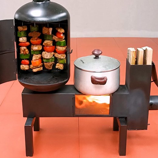 4.8K views · 45 reactions | How to make a multi function wood stove with cooking | Genius Recycle | Facebook