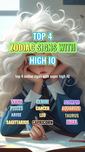 Top 4 zodiac signs with high iq#zodiacs #astrology #fyp