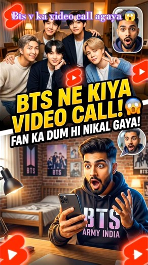 Bts v ka video call agaya 😱|| can't believe this trick 💜#shorts #kimtaehyung #trending