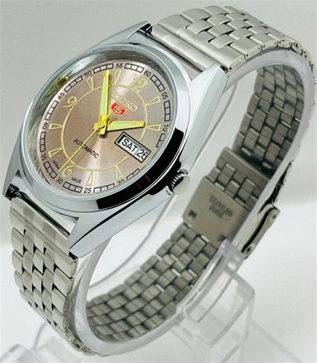 Vintage Seiko 5 Automatic 6309 Round Watch: Brown Dial, Stainless Steel, 17jewels Japanese - Etsy