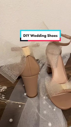 Wedding series: DIYing my wedding shoes! I took inspiration from a pair of gorgeous Jimmy Choos! 🎀 #weddingshoes #jimmychoo #weddingtiktok #bridetobe