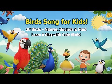 🕊️ 20 Birds Song for Toddlers | Learn Bird Names & Sounds | Fun Educational Song for Kids@cute@birds
