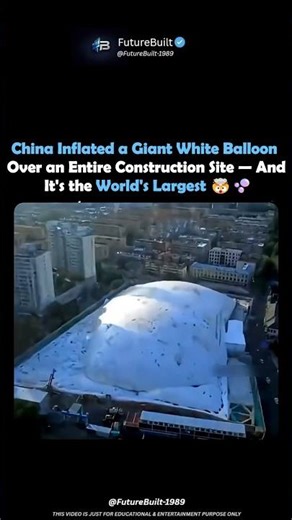 China Inflated a Giant White Balloon Over an Entire Construction Site—And It's the World's Largest🤯🫧