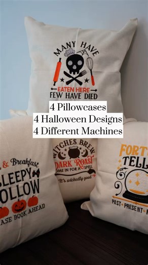 Embroidering 4 Pillowcase on 4 Different Embroidery Machine Brands with the Magnetic 8x9 Mighty Hoop