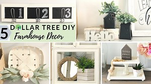 70K views · 2.1K reactions | 5 NEW Dollar Tree DIY! Farmhouse Home Decor on a budget! All these DIYs are high end and beautiful! Hope you enjoy! DIY #1: Farmhouse 2 Tier Wood Tray: 0:23 DIY #2: DIY Tobacco Basket: 3:19 DIY #3: Farmhouse Chalkboard Hook Sign: 6:54 DIY #4: DIY Rattan Mirror: 11:10 DIY #5: Modern Farmhouse Ceramic House Planters: 12:50 | Jessica Lynn at Home | Facebook