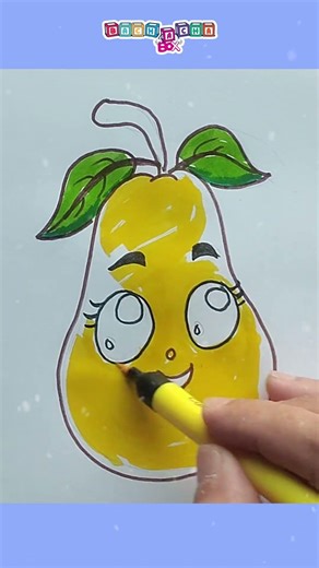 Pear Drawing for Kids | Easy Step-by-Step Fruit Drawing | Learn Colors & Shapes