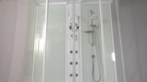 Shower cabin. Sliding mechanism of a shower cabin. Shower cabin, stall