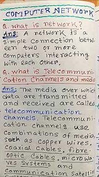 What is Computer Network? l Telecommunication channel & media l What is terminals? #shorts #network
