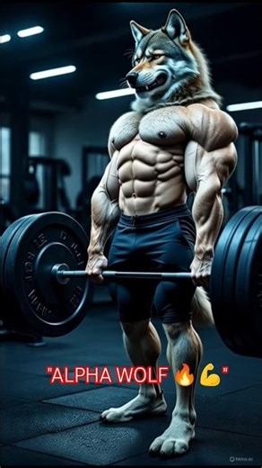 Alpha Wolf Bodybuilder | AI Gym Transformation 🐺🔥#Wolf #AlphaWolf #AnimalGym #AIAnimals