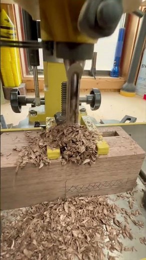 Using the hollow chisel mortiser on some walnut legs #customfurniture #finewoodworking #wooddesigner