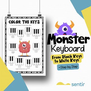 Monster Keyboard – Fun Piano Worksheets for Beginners | Key Identification