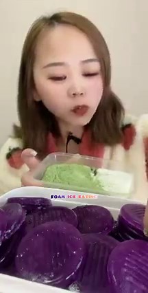 The act of munching on ice can create a rhythm that is oddly satisfying. 💚💜 #iceeatingvideos #icecream #mukbangasmr #freezerfrost #iceeatingasmr #food #eat #eating #yummy #ice #icecube #powderyice #foodie #mukbang #instafood #hardice #asmreating #foodporn #crunchyice #asmr #iceeating #delicious #crunchyasmr #iceland #iceasmr #softice #eatingasmr #coloredice #gelducongélateur | Ice Eating ASMR