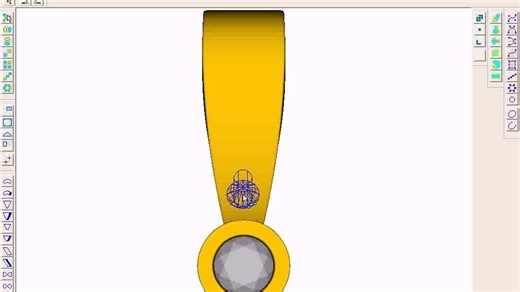 jewelcad珠宝首饰快速成型教程——第10.2节 槽镶水波边吊坠（7）—创建瓜子扣