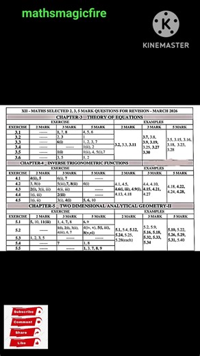 12th standard | maths| public exam| important questions march 2026.
