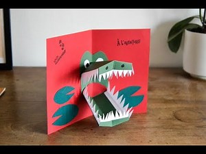 Carte pop up crocodile