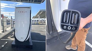 Tesla Megacharger Spotted in Baker, CA For Cybertruck and Semi