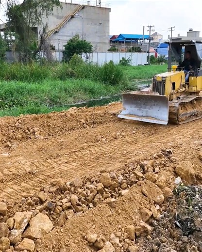 Starting a New Canal Project | Bulldozer and Dump Trucks Create Access Road | Bulldozer Cambodia