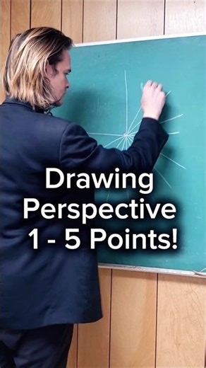 Drawing Perspective 1 to 5 Point #shorts #drawing #howtodraw #perspectivedrawing #art