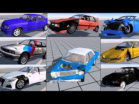 😍SOFT-BODY MODS NOT SIMPLE CAR CRASH: TOYOTA CROWN & MR2, GAZ 3110, AUDI 80 & A8, BMW E39 & E46 + 🎁