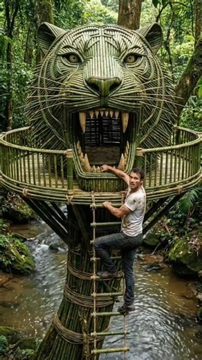 Bamboo Tiger House 🏠#shortsfeed #viral #asmr