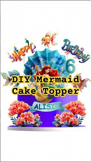 Mermaid Cake Decoration in Minutes | Under the Sea Birthday Cake Topper DIY #mermaidcake
