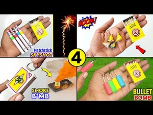 4 homemade matchbox crackers , how to make skyshot at home , matchbox bullet b*mb , smoke cracker