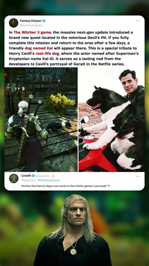 Henry Cavill’s Dog is LITERALLY in the Game! 🐕🛡️ #TheWitcher #henrycavill #fantasy