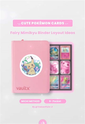Mimikyu Fairy Binder Layout Ideas 💖 Using Michi Method Binder: 9 Pocket Pink Vault X Binder ⭐️ Use Discount Code: