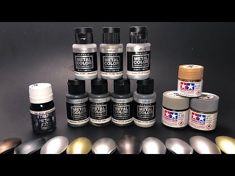 Vallejo Metal Color paint test and comparison (Mecha, Tamiya, AK Xtreme Metal) with recommendations