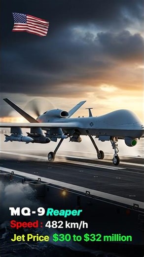 MQ-9 Reaper Armed Drone Takes Off From Ocean Runway 🌊 | Deadliest US Combat Drone #qugv#cuas#dimdex