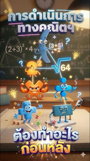 การดำเนินการทางคณิต ลำดับเครื่องหมาย #math #cartoon #สาระความรู้