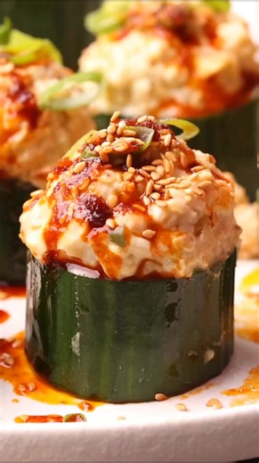 How to eat an entire cucumber in one sitting 🥒 👉 Stuffed Cucumber Cups You know the drill...Comment "save" and I'll send the recipe to your inbox! Or if you prefer, here's the URL https://avirtualvegan.com/stuffed-cucumber-cups/ #cucumbercups #cucumberrolls | A Virtual Vegan