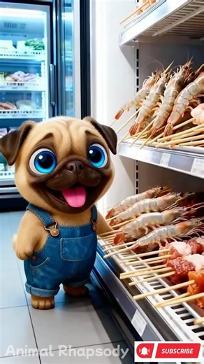 Pug Splurged on Shrimp Skewers! Yard BBQ Party Was a Blast! 🔥😂 #pug #shorts
